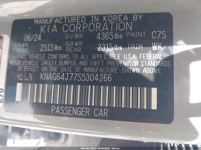 KIA K5 Gt-line 2025 KNAG64J77S5304266 Image 9