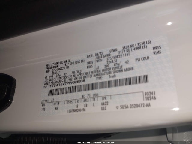 1FT6W1EV7PWG26039 Ford F-150 Lightning Platinum