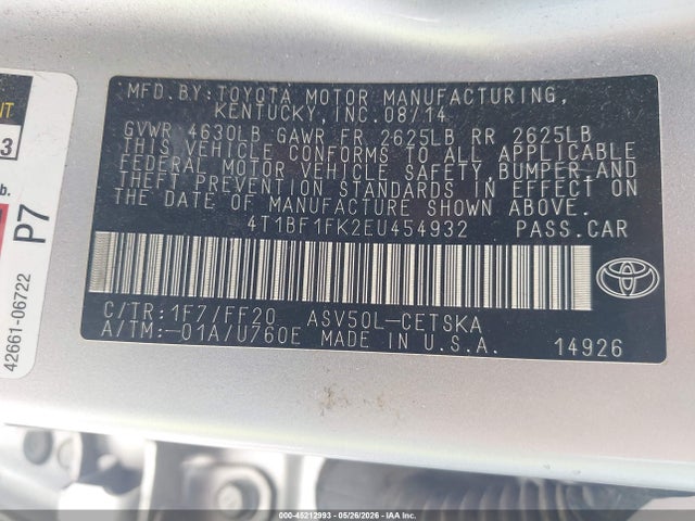 Toyota CAMRY SE 2014 4T1BF1FK2EU454932 Image 9