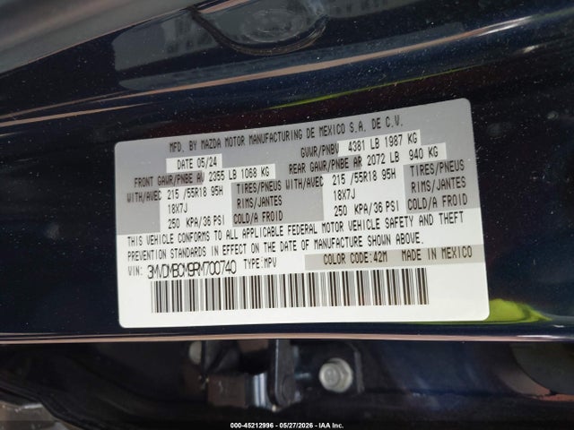 45212996 :رقم المزاد ، 3MVDMBCM9RM700740 vin ، 2024 Mazda Cx-30 2.5 S Preferred Package مزاد بيع