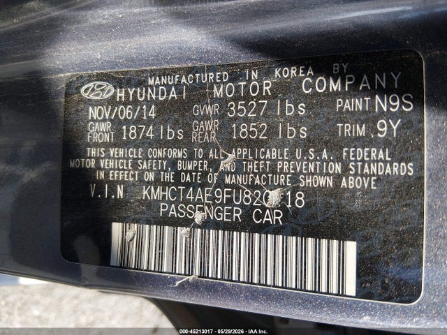 Продаж на аукціоні авто 2015 Hyundai Accent Gls, vin: KMHCT4AE9FU820418, номер лоту: 45213017