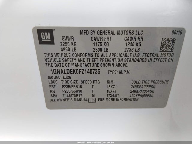 1GNALDEK0FZ140736 Chevrolet Equinox Ltz