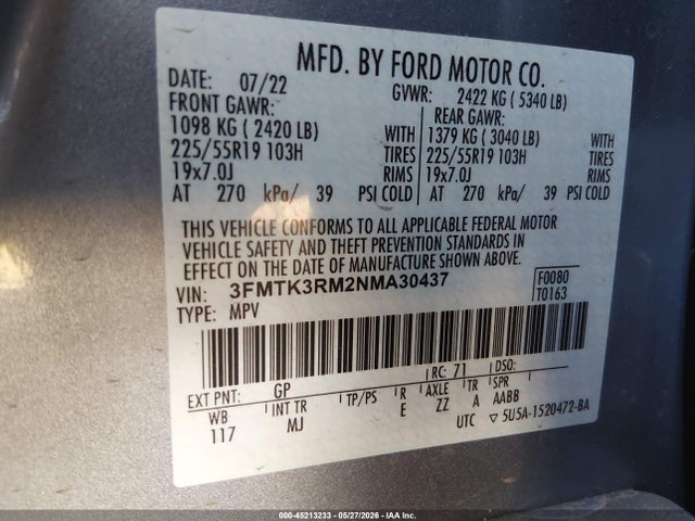 Ford Mustang Mach-e Premium 2022 3FMTK3RM2NMA30437 Image 9