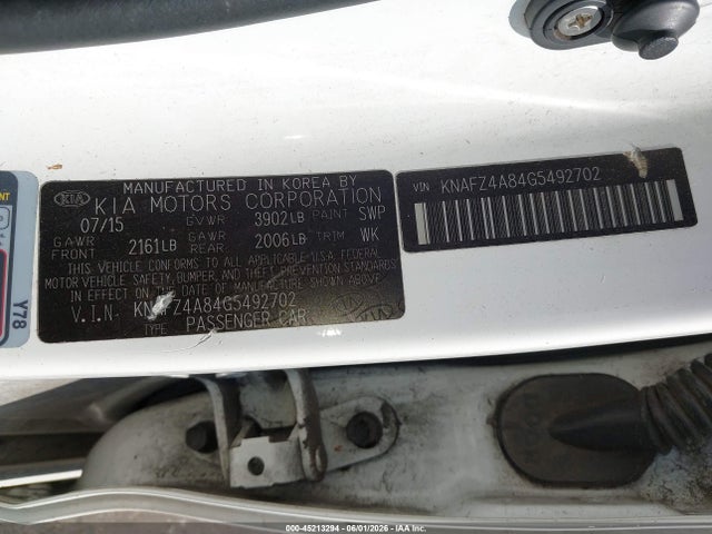 Aukcja sprzedaży 2016 Kia Forte Ex, vin: KNAFZ4A84G5492702, numer aukcji: 45213294