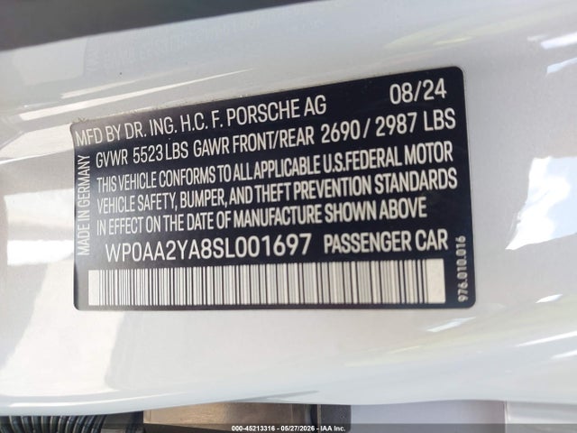 WP0AA2YA8SL001697 Porsche PANAMERA 4