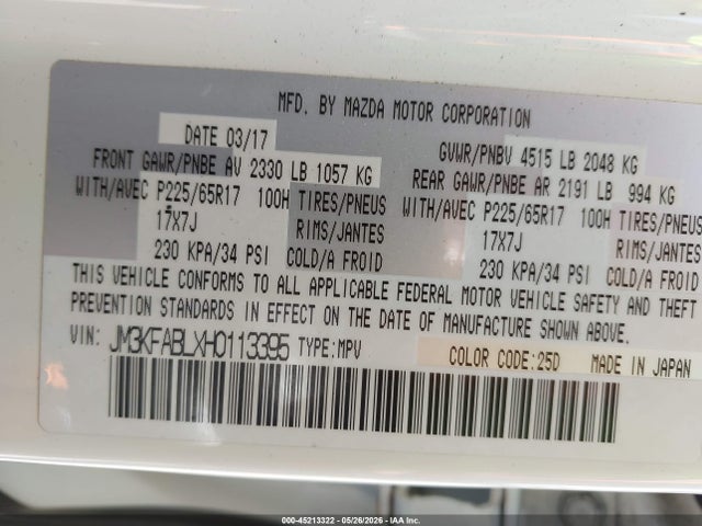 JM3KFABLXH0113395 Mazda CX-5 SPORT