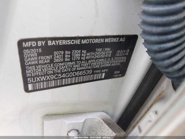 Aukcja sprzedaży 2016 Bmw X3 Xdrive28i, vin: 5UXWX9C54G0D66539, numer aukcji: 45213504