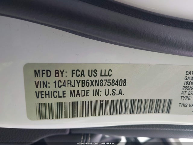 Продаж на аукціоні авто 2022 Jeep Grand Cherokee 4xe Limited 4x4, vin: 1C4RJYB6XN8758408, номер лоту: 45213585