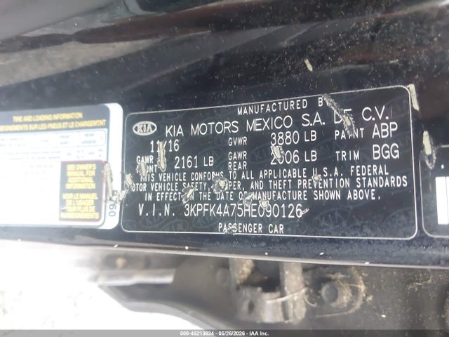 Aukcja sprzedaży 2017 Kia Forte Lx, vin: 3KPFK4A75HE090126, numer aukcji: 45213634