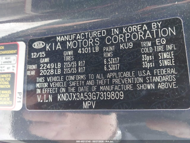 Aukcja sprzedaży 2016 Kia Soul !, vin: KNDJX3A53G7319809, numer aukcji: 45213748