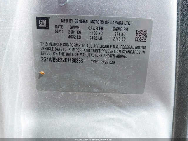 2G1WB5E32E1180333 Chevrolet Impala Limited Lt