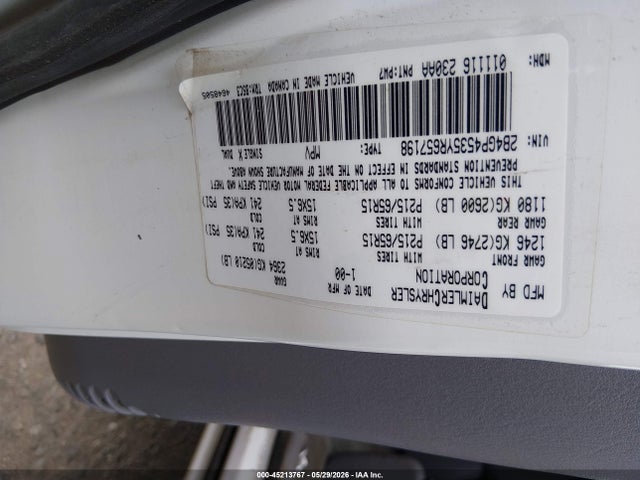 Продажа на аукционе авто 2000 Dodge Caravan Se, vin: 2B4GP4535YR657198, номер лота: 45213767