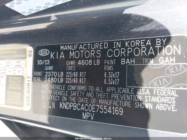 Aukcja sprzedaży 2014 Kia Sportage Lx, vin: KNDPBCAC0E7554169, numer aukcji: 45213771