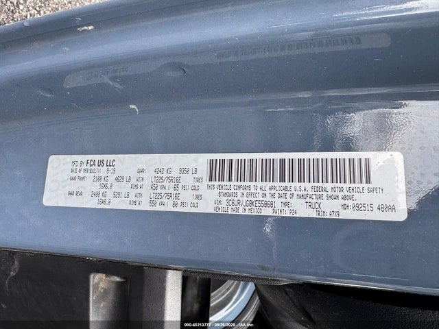 Auction sale of the 2019 Ram Promaster 3500 Cargo Van High Roof 159 Wb Ext, vin: 3C6URVJG8KE558681, lot number: 45213772