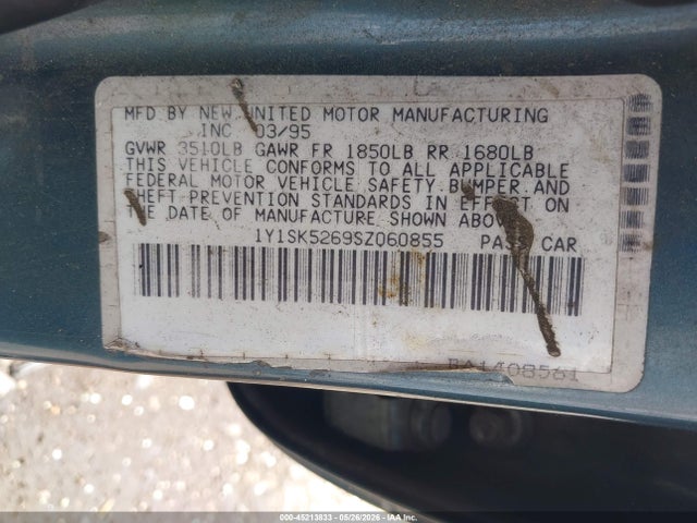 Aukcja sprzedaży 1995 Geo Prizm Lsi, vin: 1Y1SK5269SZ060855, numer aukcji: 45213833