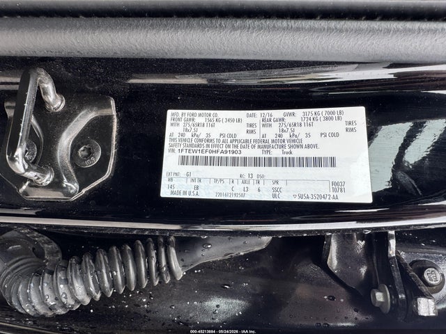 Продаж на аукціоні авто 2017 Ford F-150 Lariat, vin: 1FTEW1EF0HFA91903, номер лоту: 45213884