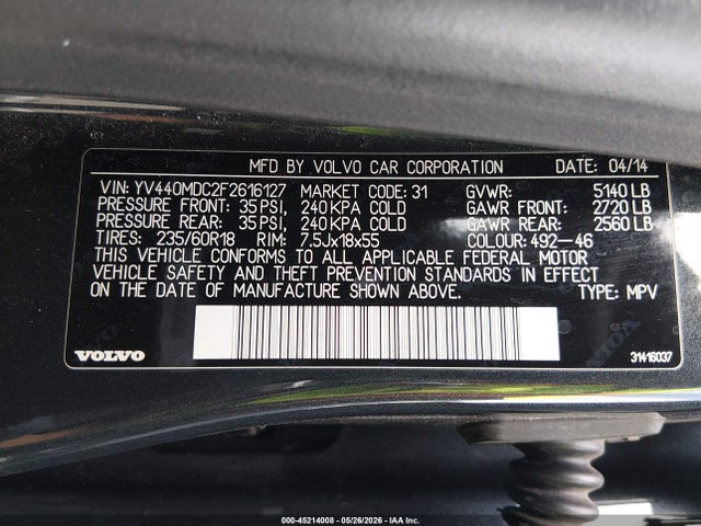Volvo Xc60 T5 Premier Plus 2015 YV440MDC2F2616127 Image 9