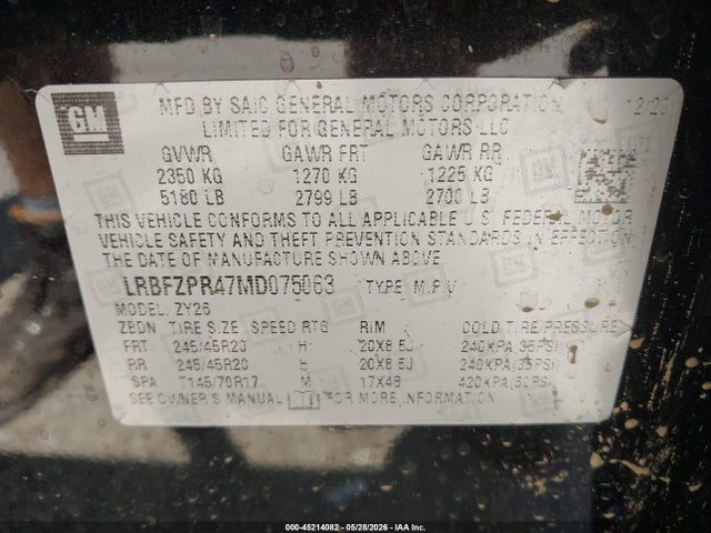 Aukcja sprzedaży 2021 Buick Envision Awd Essence, vin: LRBFZPR47MD075063, numer aukcji: 45214082