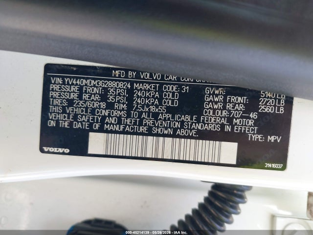 Продаж на аукціоні авто 2016 Volvo Xc60 T5 Drive-e Platinum, vin: YV440MDM3G2880824, номер лоту: 45214139