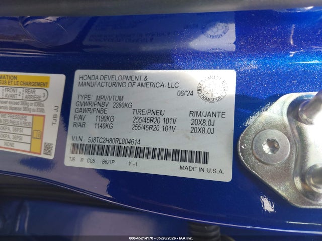 Продажа на аукционе авто 2024 Acura Rdx A-spec Advance Package, vin: 5J8TC2H80RL804614, номер лота: 45214170