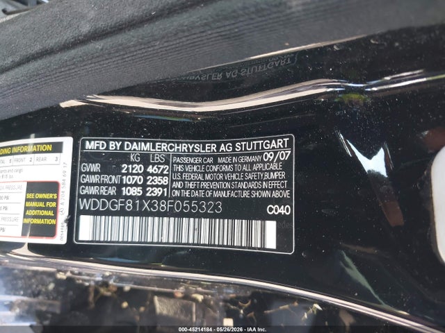 Aukcja sprzedaży 2008 Mercedes-benz C 300 Luxury 4matic/sport 4matic, vin: WDDGF81X38F055323, numer aukcji: 45214184
