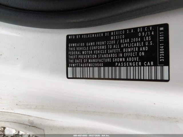 Продаж на аукціоні авто 2015 Volkswagen Golf Gti 2.0t Se 2-door, vin: 3VWYT7AU0FM029540, номер лоту: 45214303