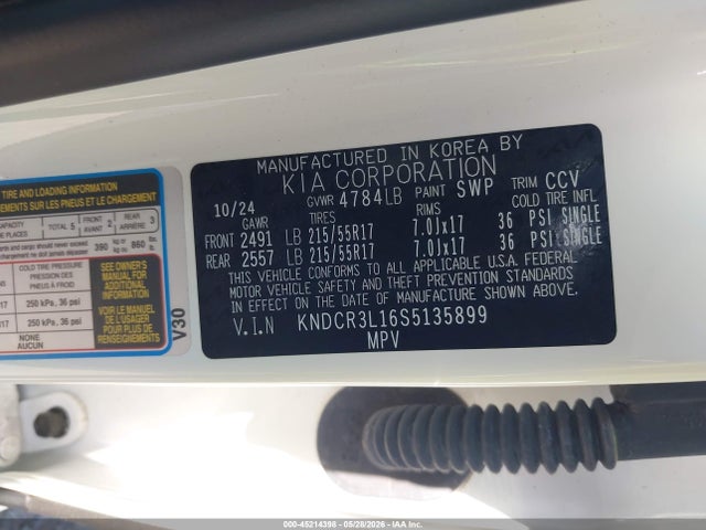 Продаж на аукціоні авто 2025 Kia Niro Ev Wind, vin: KNDCR3L16S5135899, номер лоту: 45214398