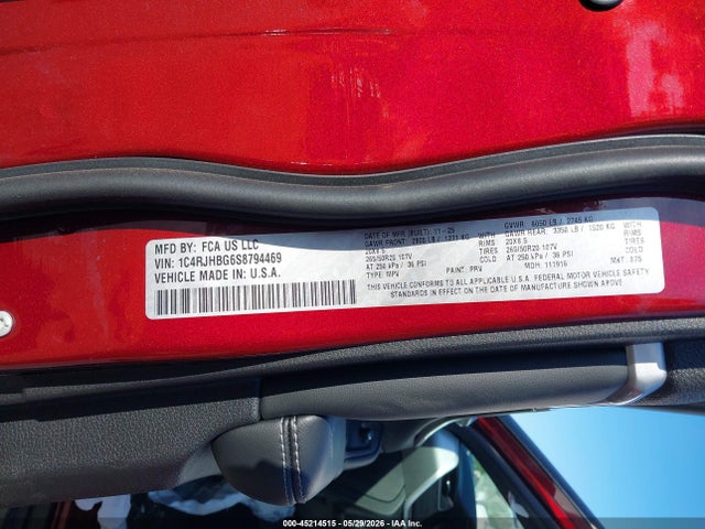 Aukcja sprzedaży 2025 Jeep Grand Cherokee Limited 4x4, vin: 1C4RJHBG6S8794469, numer aukcji: 45214515