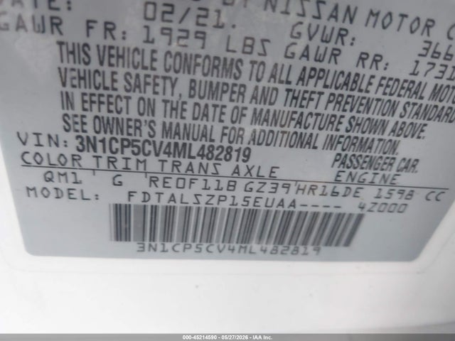 Nissan Kicks Sv Xtronic Cvt 2021 3N1CP5CV4ML482819 Image 9