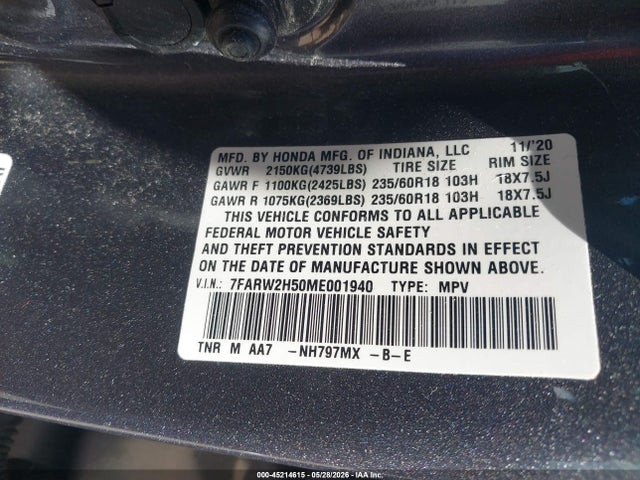 Honda Cr-v Awd Ex 2021 7FARW2H50ME001940 Image 9