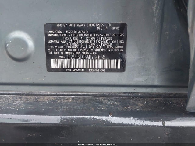 Aukcja sprzedaży 2010 Subaru Forester 2.5xt Limited, vin: JF2SH6FC5AH734658, numer aukcji: 45214651