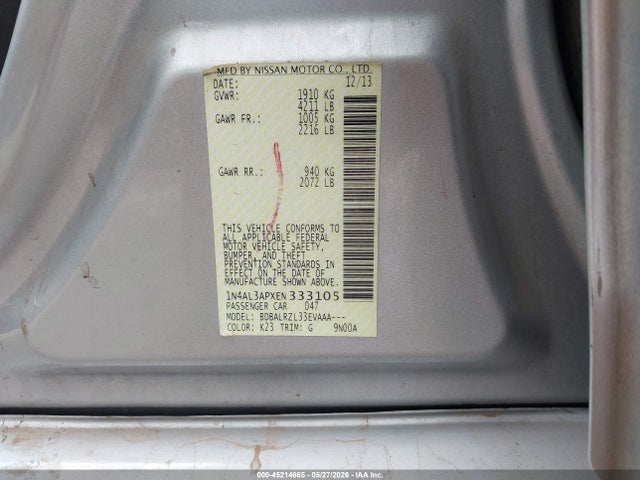 Nissan Altima 2.5 S 2014 1N4AL3APXEN333105 Image 9