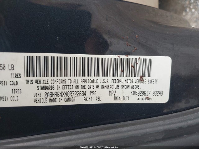 Aukcja sprzedaży 2008 Chrysler Town & Country Limited, vin: 2A8HR64X48R722634, numer aukcji: 45214722