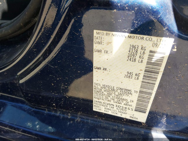 1N4BL4CV6PN305455 Nissan Altima Sr Fwd