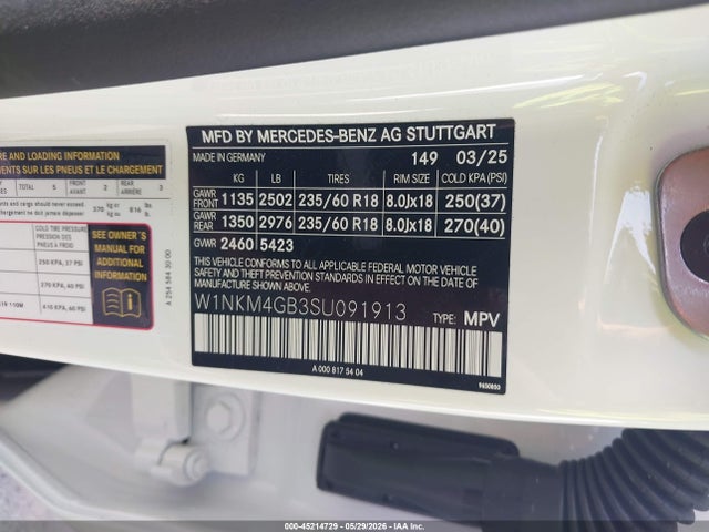 Aukcja sprzedaży 2025 Mercedes-benz Glc 300 Suv, vin: W1NKM4GB3SU091913, numer aukcji: 45214729