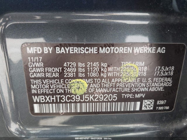 BMW X1 Xdrive28i 2018 WBXHT3C39J5K29205 Image 9