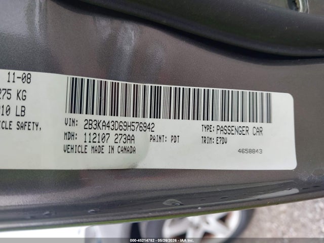 Продажа на аукционе авто 2009 Dodge Charger Se, vin: 2B3KA43D69H576942, номер лота: 45214782