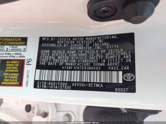 Toyota CAMRY LE 2014 4T4BF1FK7ER380493 Image 9