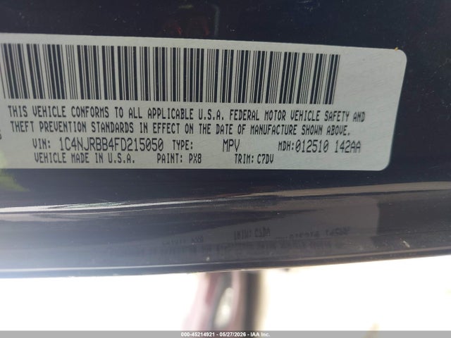 Продаж на аукціоні авто 2015 Jeep Patriot Sport, vin: 1C4NJRBB4FD215050, номер лоту: 45214921