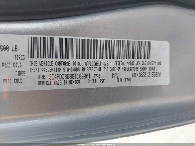 45215124 :رقم المزاد ، 3C4PDDBG8GT160001 vin ، 2016 Dodge Journey Sxt مزاد بيع