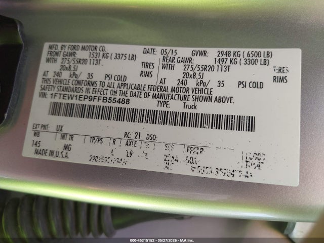 Ford F-150 Xlt 2015 1FTEW1EP9FFB55488 Image 9