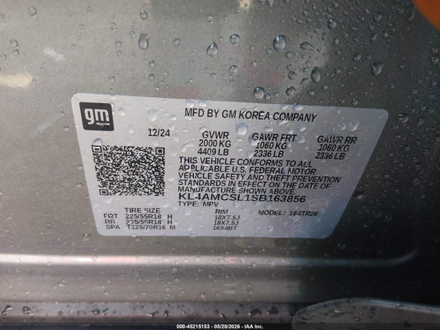 2025 Buick Encore Gx Preferred Awd მანქანა იყიდება აუქციონზე, vin: KL4AMCSL1SB163856, აუქციონის ნომერი: 45215153
