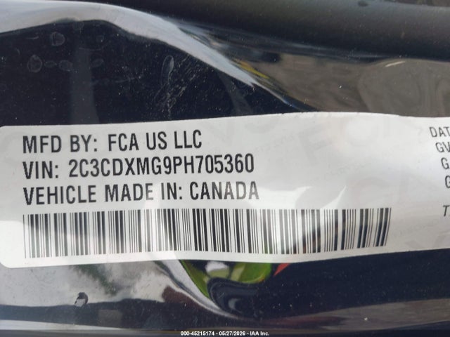 Продаж на аукціоні авто 2023 Dodge Charger Gt Awd, vin: 2C3CDXMG9PH705360, номер лоту: 45215174