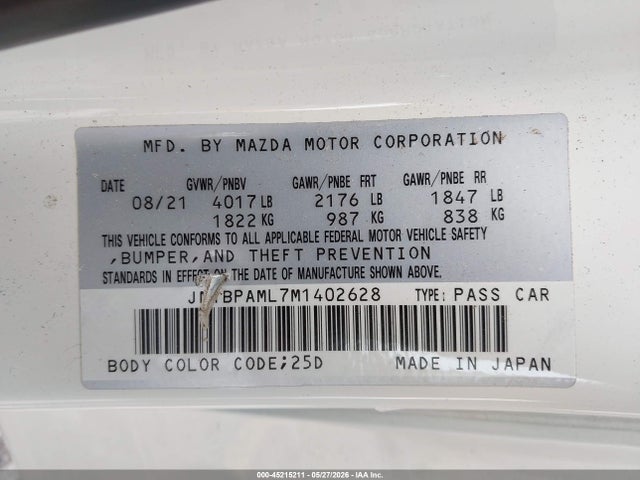 Mazda Mazda3 Premium 2021 JM1BPAML7M1402628 Image 9