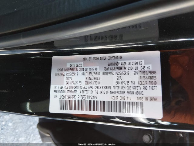 Aukcja sprzedaży 2023 Mazda Cx-5 2.5 Turbo, vin: JM3KFBAY4P0121686, numer aukcji: 45215236