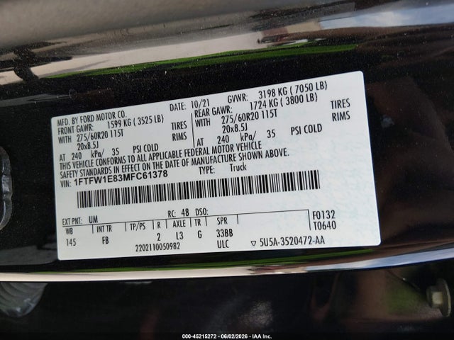 Ford F-150 Xlt 2021 1FTFW1E83MFC61378 Image 9