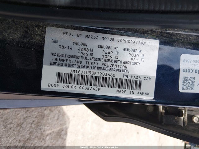 Продаж на аукціоні авто 2015 Mazda Mazda6 I Sport, vin: JM1GJ1U50F1203660, номер лоту: 45215293