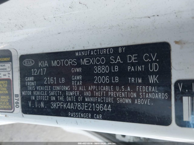 KIA FORTE LX 2018 3KPFK4A78JE219644 Image 9