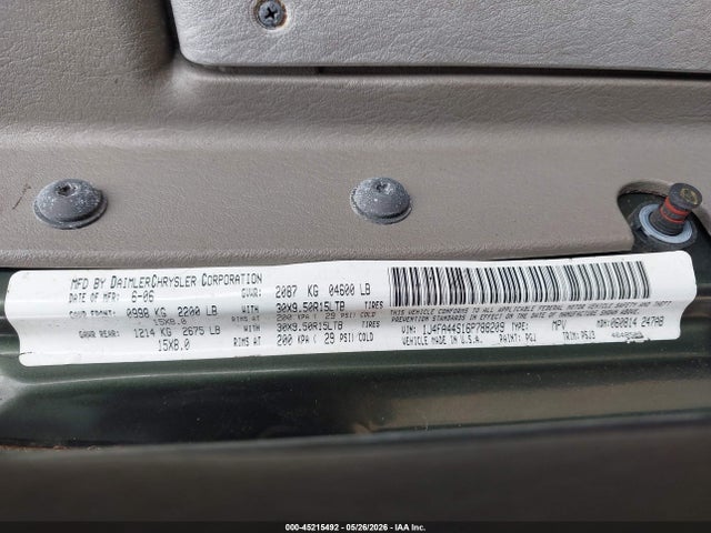 Продаж на аукціоні авто 2006 Jeep Wrangler Unlimited, vin: 1J4FA44S16P788209, номер лоту: 45215492