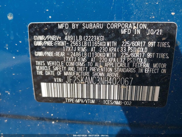 Subaru Forester Wilderness 2022 JF2SKAMC3NH402067 Image 9